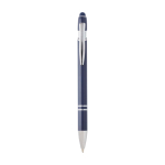 Stylo en aluminium recyclé avec pointeur tactile, encre bleue couleur bleu marine