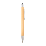 Stylo et porte-mine en bambou avec clip en métal, encre noire couleur naturel quatrième vue