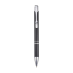 Stylo en aluminium recyclé avec finition laquée, encre bleue couleur noir