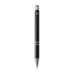 Stylo en aluminium recyclé avec finition laquée, encre bleue couleur noir deuxième vue arrière