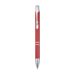 Stylo en aluminium recyclé avec finition laquée, encre bleue couleur rouge
