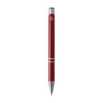 Stylo en aluminium recyclé avec finition laquée, encre bleue couleur rouge deuxième vue arrière