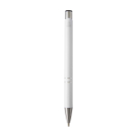Stylo en aluminium recyclé avec finition laquée, encre bleue couleur blanc deuxième vue arrière