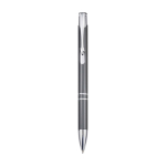 Stylo en aluminium recyclé avec finition laquée, encre bleue couleur gris