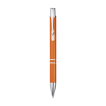 Stylo en aluminium recyclé avec finition laquée, encre bleue couleur orange