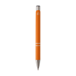 Stylo en aluminium recyclé avec finition laquée, encre bleue couleur orange deuxième vue arrière