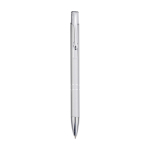 Stylo en aluminium recyclé avec finition laquée, encre bleue couleur argenté