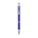 Stylo en aluminium recyclé avec finition laquée, encre bleue couleur bleu roi