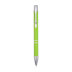 Stylo en aluminium recyclé avec finition laquée, encre bleue couleur vert lime