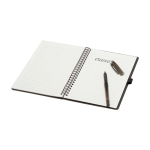 Carnet réutilisable à couverture rigide avec stylo, encre noire couleur noir quatrième vue