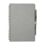 Carnet réutilisable à couverture rigide avec stylo, encre noire couleur gris deuxième vue frontale