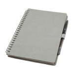 Carnet réutilisable à couverture rigide avec stylo, encre noire couleur gris