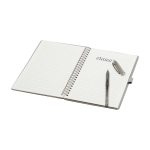Carnet réutilisable à couverture rigide avec stylo, encre noire couleur gris quatrième vue