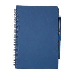 Carnet réutilisable à couverture rigide avec stylo, encre noire couleur bleu marine deuxième vue frontale