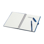 Carnet réutilisable à couverture rigide avec stylo, encre noire couleur bleu marine quatrième vue