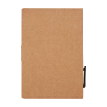 Carnet de notes adhésives avec stylo et encre noire couleur naturel deuxième vue arrière