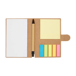 Carnet de notes adhésives avec stylo et encre noire couleur naturel deuxième vue