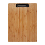 Porte-bloc durable en bambou avec clip intégré pour fixation couleur naturel deuxième vue frontale