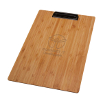 Porte-bloc durable en bambou avec clip intégré pour fixation couleur naturel vue impression avec logo 2