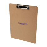 Porte-bloc en fibre de densité moyenne avec clip de fixation couleur naturel vue avec impression sérigraphique