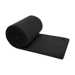 Plaid à carreaux en peluche avec sac de transport 200 g/m² couleur noir deuxième vue