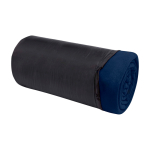 Plaid à carreaux en peluche avec sac de transport 200 g/m² couleur bleu marine