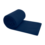 Plaid à carreaux en peluche avec sac de transport 200 g/m² couleur bleu marine deuxième vue