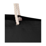 Sac de plage en coton recyclé avec anses en corde 270 g/m² couleur noir vue détail 1