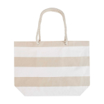 Sac de plage en coton recyclé avec anses en corde 270 g/m² couleur blanc deuxième vue frontale