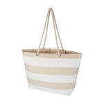Sac de plage en coton recyclé avec anses en corde 270 g/m² couleur blanc