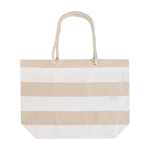 Sac de plage en coton recyclé avec anses en corde 270 g/m² couleur blanc deuxième vue arrière