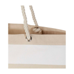 Sac de plage en coton recyclé avec anses en corde 270 g/m² couleur blanc vue détail 1