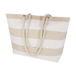 Sac de plage en coton recyclé avec anses en corde 270 g/m² couleur blanc deuxième vue