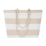 Sac de plage en coton recyclé avec anses en corde 270 g/m² couleur blanc troisième vue frontale