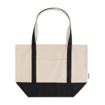 Sac multiusage en coton recyclé avec doubles anses 320 g/m² couleur noir deuxième vue frontale