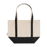 Sac multiusage en coton recyclé avec doubles anses 320 g/m² couleur noir deuxième vue arrière