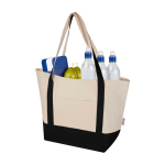 Sac multiusage en coton recyclé avec doubles anses 320 g/m² couleur noir deuxième vue