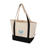 Sac multiusage en coton recyclé avec doubles anses 320 g/m² couleur noir vue impression transfert