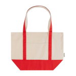 Sac multiusage en coton recyclé avec doubles anses 320 g/m² couleur rouge deuxième vue frontale