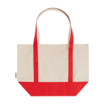 Sac multiusage en coton recyclé avec doubles anses 320 g/m² couleur rouge deuxième vue arrière
