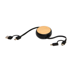 Câble rétractable charge rapide 5 en 1 et synchronisation des données couleur noir cinquième vue