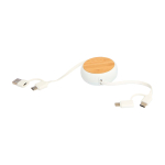 Câble rétractable charge rapide 5 en 1 et synchronisation des données couleur blanc cinquième vue
