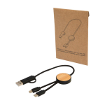 Câble de synchronisation des données et de charge rapide en bambou 27W couleur noir