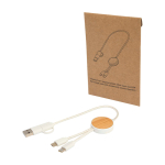 Câble de synchronisation des données et de charge rapide en bambou 27W couleur blanc