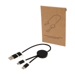 Câble en aluminium et plastique recyclé avec charge rapide 5 en 1 couleur noir