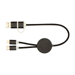 Câble en aluminium et plastique recyclé avec charge rapide 5 en 1 couleur noir deuxième vue arrière