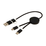Câble en aluminium et plastique recyclé avec charge rapide 5 en 1 couleur noir deuxième vue