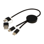 Câble en aluminium et plastique recyclé avec charge rapide 5 en 1 couleur noir troisième vue