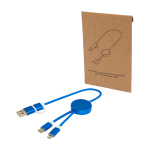Câble en aluminium et plastique recyclé avec charge rapide 5 en 1 couleur bleu roi
