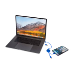 Câble en aluminium et plastique recyclé avec charge rapide 5 en 1 couleur bleu roi quatrième vue